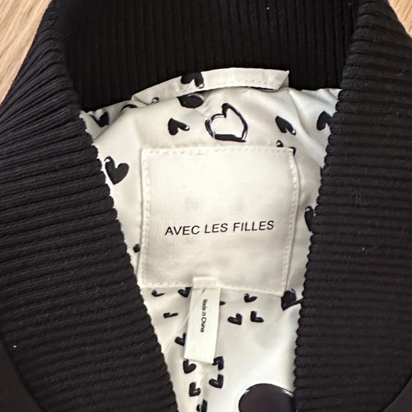 NWT Anthropologie Avec Les Filles Black Women's Bomber Jacket - Picture 3 of 16